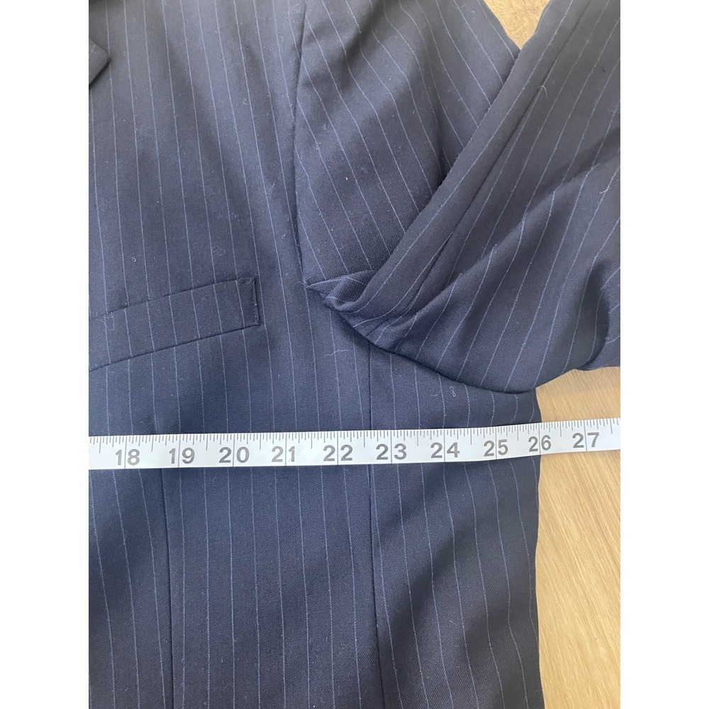 Hardwick‎ Clothes Mens Navy Pinstripe Suit Jacket Blazer Made in USA 52R - Picture 4 of 6